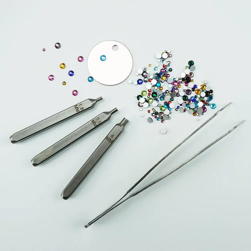 Crystal Setter Bundle Stamping Punches 12 Colors Crystals Crafts
