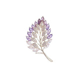 Crystal Shining Leaf Purple Brooch for Women
