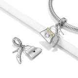 Crystal Shoe & Shopping Bag Silver Dangle Charm for Bracelets Necklaces
