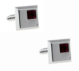 Crystal Silver Copper Purple Rhinestone Cuff Links