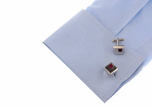 Crystal Silver Copper Purple Rhinestone Cuff Links
