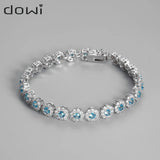 Crystal Zircon Bracelet Jewelry for Women Silver Plated