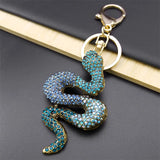 Snake Gradient Crystal Key Chain Rhinestone Bag Accessories