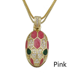 Crystal Snake Head Necklace for Women Dainty CZ Animal Jewelry