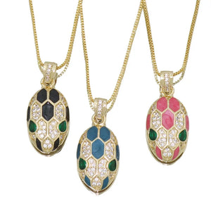 Crystal Snake Head Necklace for Women Dainty CZ Animal Jewelry