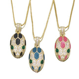 Crystal Snake Head Necklace for Women Dainty CZ Animal Jewelry