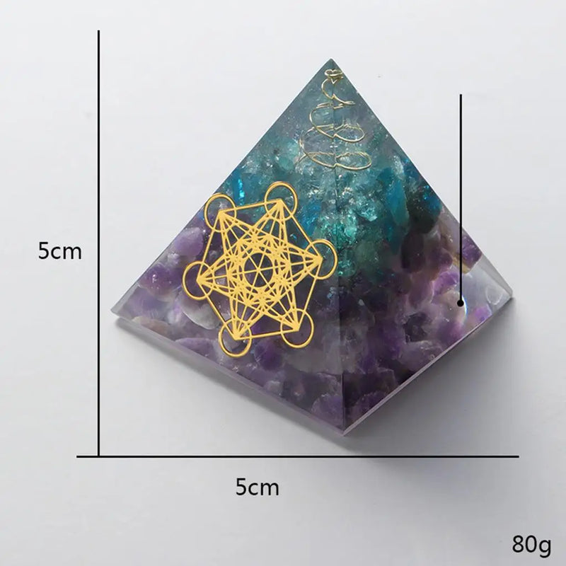 Amethyst Crystal Pyramid for Desk Decor