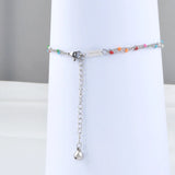 Crystal Stainless Steel Anklet Bells Demon Eye Charms Double Layer Foot Chain