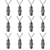 Crystal Stainless Steel Cremation Urn Ashes Pendant Necklace with Birthstone