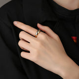 Vintage Crystal Star Chunky Ring Zirconia Finger Stacking Punk Accessories