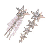 Crystal Star Drop Earrings Pearl Tassel Style Gift Statement Party Jewelry