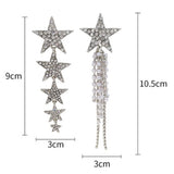 Crystal Star Drop Earrings Pearl Tassel Style Gift Statement Party Jewelry