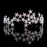 Crystal Star Tiara Crown Wedding Bridal Rhinestones Crown Headband