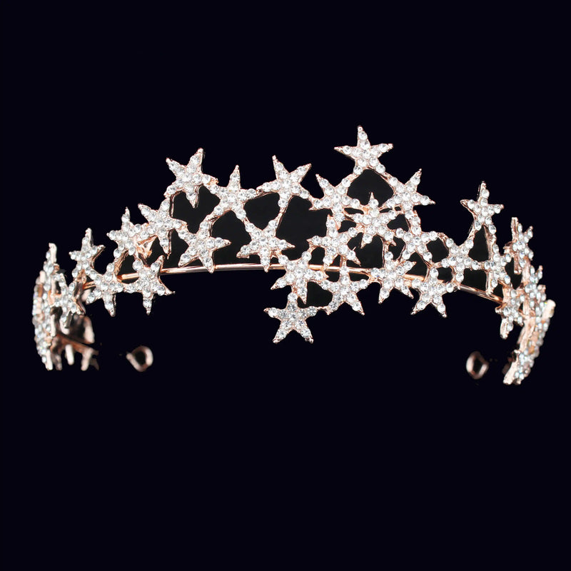 Crystal Star Tiara Crown Wedding Bridal Rhinestones Crown Headband