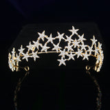 Crystal Star Tiara Crown Wedding Bridal Rhinestones Crown Headband