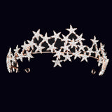Crystal Star Tiara Crown Wedding Bridal Rhinestones Crown Headband
