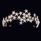 Crystal Star Tiara Crown Wedding Bridal Rhinestones Crown Headband