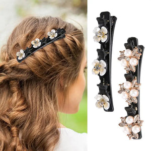 Crystal Stone Braided Hair Clips Hair Accessories For Girls