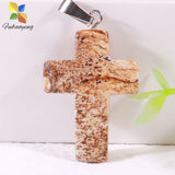 50pcs 18mm Cross Shape Crystal Stone Pendants Women Gift Necklace Charm