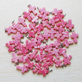 50pcs 18mm Cross Shape Crystal Stone Pendants Women Gift Necklace Charm
