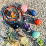 Crystal Stones Necklace Holder Chain Wire Cage Gem Stone Keeper Pendant Holder