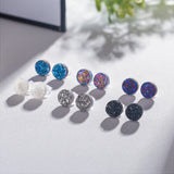 925 Silver Crystal Stud Earrings Druzy Quartz Agate Unique Gift