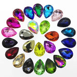 Colorful Glass Teardrop Rhinestone Jewelry Beads 7x10,10x14~30x40mm
