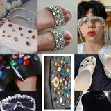 Colorful Glass Teardrop Rhinestone Jewelry Beads 7x10,10x14~30x40mm