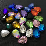 Colorful Glass Teardrop Rhinestone Jewelry Beads 7x10,10x14~30x40mm