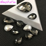 Colorful Glass Teardrop Rhinestone Jewelry Beads 7x10,10x14~30x40mm