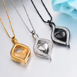 Crystal Teardrop Heart Cremation Urn Pendant Necklace