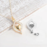 Teardrop Heart Urn Pendant Necklace Stainless Steel Cremation Jewelry