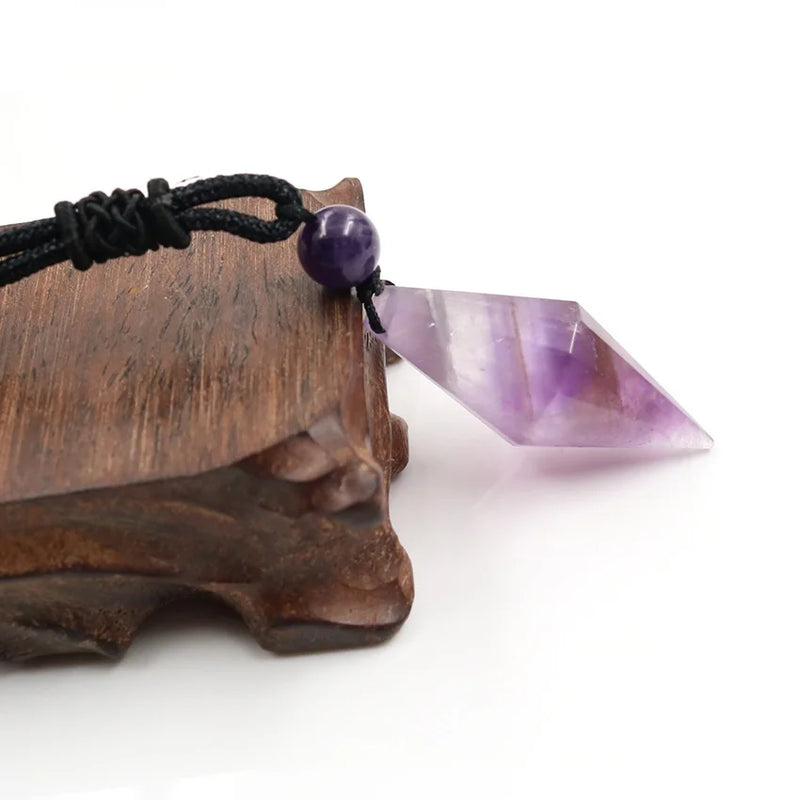 Natural Reiki Healing Crystal Point Stone Pendant Necklace