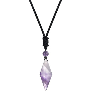 Natural Reiki Healing Crystal Point Stone Pendant Necklace