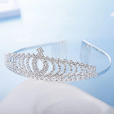 Crystal Tiara Wedding Hair Crown Queen Pageants Headband Bridal Rhinestone Bride