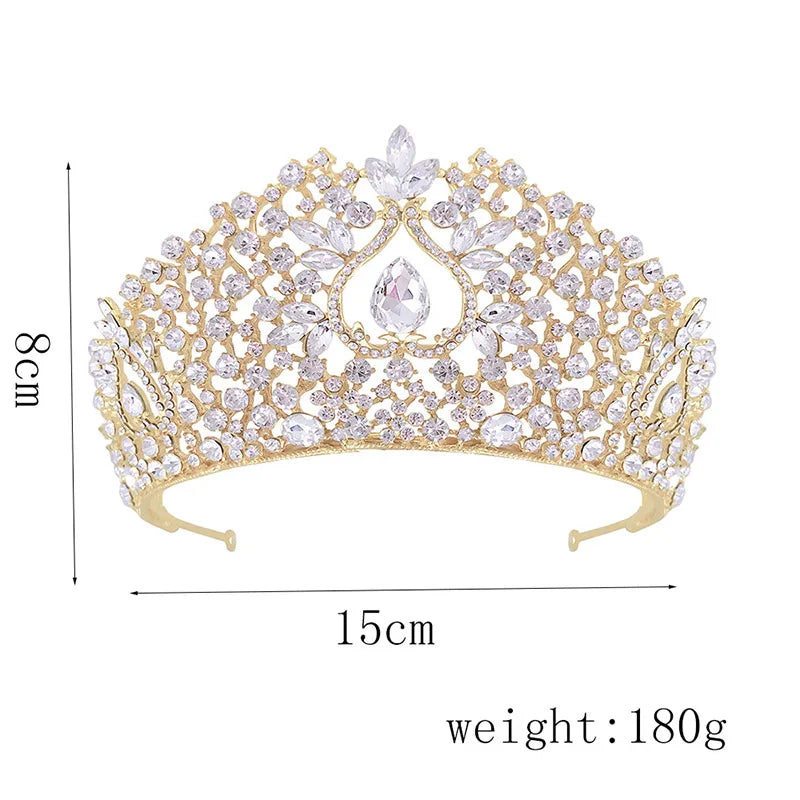 Crystal Rhinestone Pageant Crowns Baroque Headbands for Women