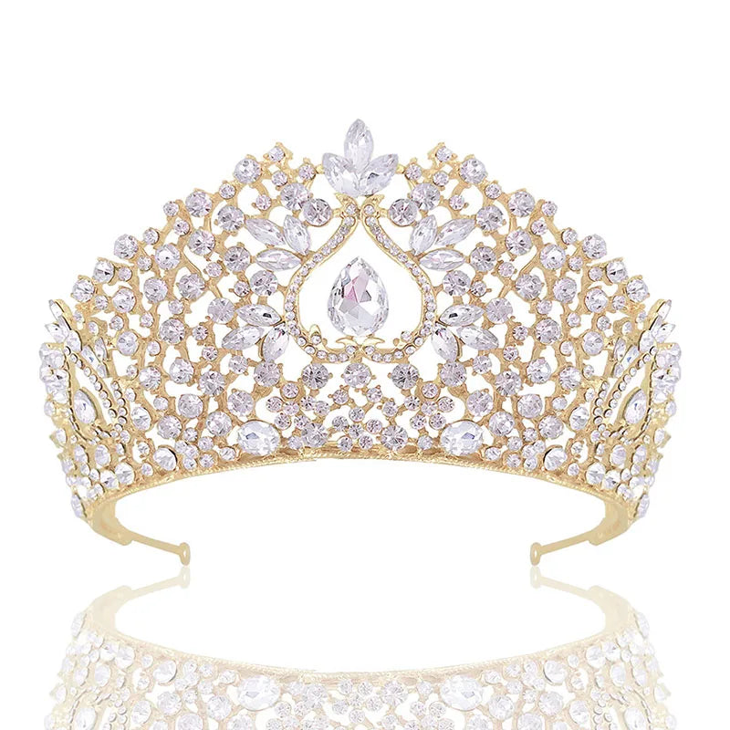 Crystal Rhinestone Pageant Crowns Baroque Headbands for Women