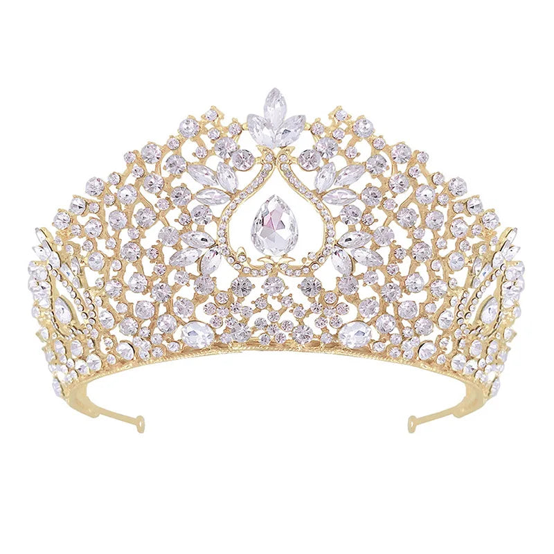Crystal Rhinestone Pageant Crowns Baroque Headbands for Women