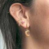 Crystal Tiny Screw Ball Stud Earrings 925 Sterling Silver Mini Small Earrings