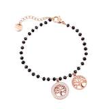 Tree Of Life Charm Bracelet Stainless Steel Pendant Beads Chain Bracelet