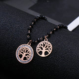 Tree Of Life Charm Bracelet Stainless Steel Pendant Beads Chain Bracelet