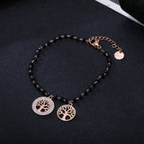 Tree Of Life Charm Bracelet Stainless Steel Pendant Beads Chain Bracelet