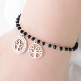 Tree Of Life Charm Bracelet Stainless Steel Pendant Beads Chain Bracelet