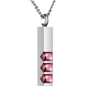 Crystal Urn Pendant Necklace Stainless Steel Keepsake Cremation Jewelry