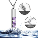 Crystal Urn Pendant Necklace Stainless Steel Keepsake Cremation Jewelry