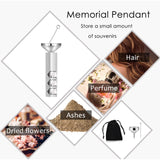 Crystal Urn Pendant Necklace Stainless Steel Keepsake Cremation Jewelry