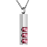 Crystal Urn Pendant Necklace Stainless Steel Keepsake Cremation Jewelry