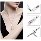 Crystal Urn Pendant Necklace Stainless Steel Keepsake Cremation Jewelry