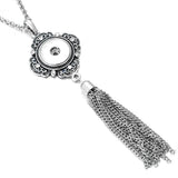 Vintage Metal Tassel Necklace DIY Button Jewelry 18mm Snap Pendants