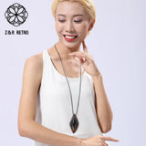Crystal Vintage Women Pendant Necklace Sandalwood Sweater Accessories